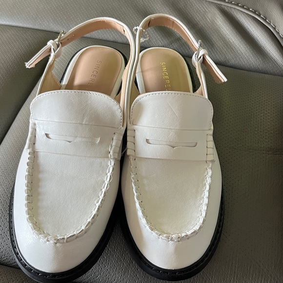 Sincerly Jules Shoes - Sincerely Jules NWOT Sling Back White Penney Loafers